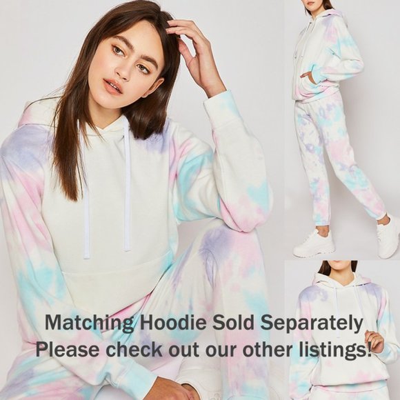 NEW Soft Fleece Pastel Tie Dye Jogger Sweat Pants - Picture 7 of 7